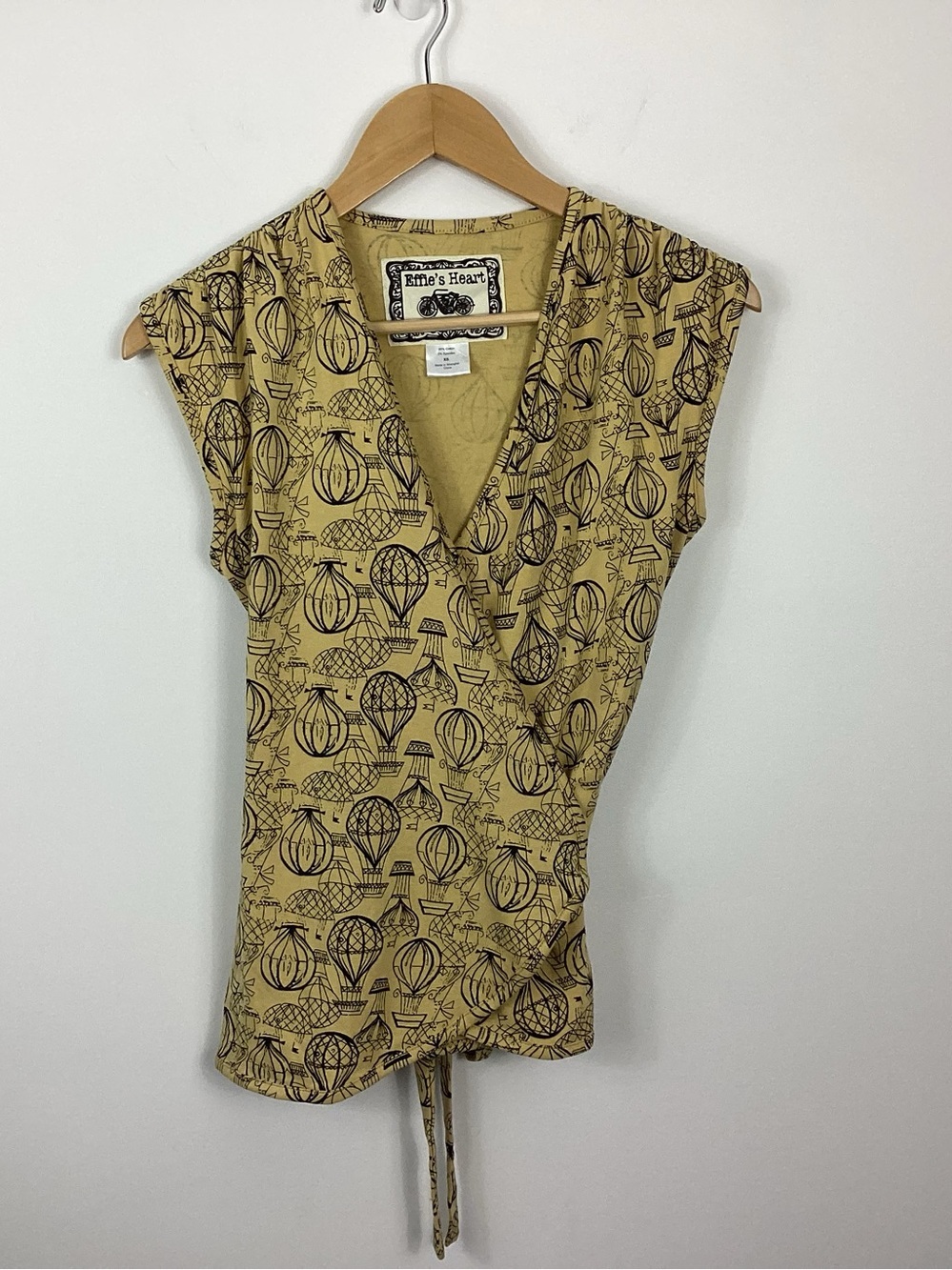 Effie's Heart Hot Air Balloon Wrap Blouse Size XS